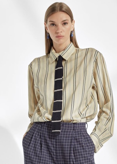 Camisa Ralph Lauren Alyssa Striped Silk Mulher 85917-HYPK